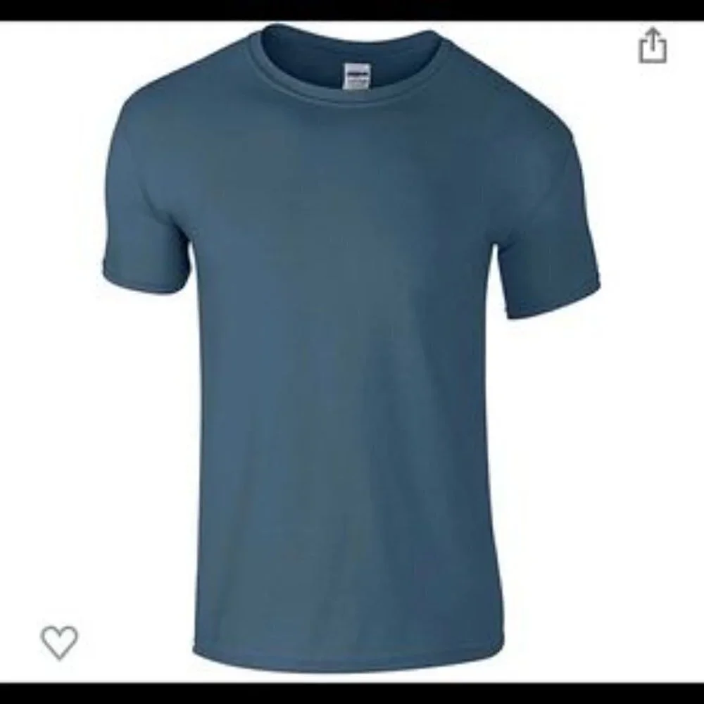 NWT Gildan Indigo Blue Short Sleeve T-shirts - Picture 2 of 4